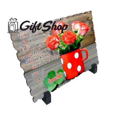 Edesanya szeretlek, placheta cu mesaj, model a